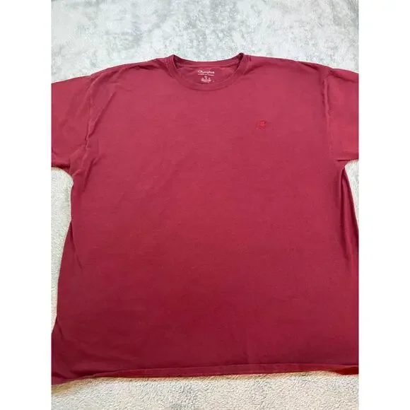 Champion Burgundy Embroidered C Logo T-Shirt Men’s 2XL Short Sleeve Crewneck Tee - Picture 7 of 9